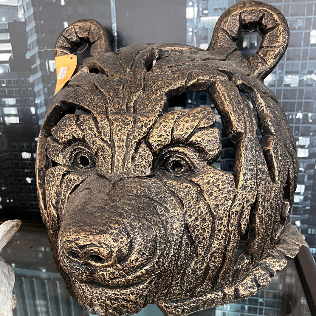 Bear Head Garden Sculpture