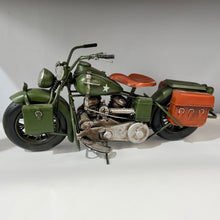 Load image into Gallery viewer, Vintage Military-Inspired Metal Model Army Bike with Side Bags
