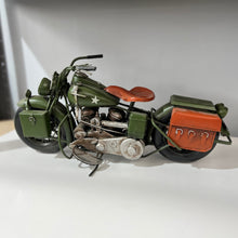 Load image into Gallery viewer, Vintage Military-Inspired Metal Model Army Bike with Side Bags
