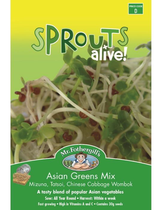 Asian Greens Sprouts Mix - Mizuna, Tatsoi, Chinese Cabbage Wombok - A tasty blen of popular Asian Vegetables